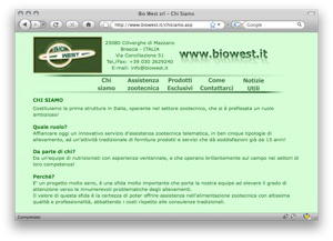Screenshot sito www.biowest.it