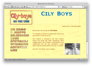 Screenshot sito www.cilyboys.it