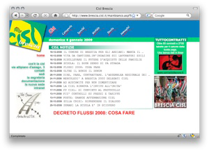 Screenshot sito www.brescia.cisl.it