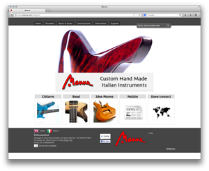 Screenshot sito www.manne.com